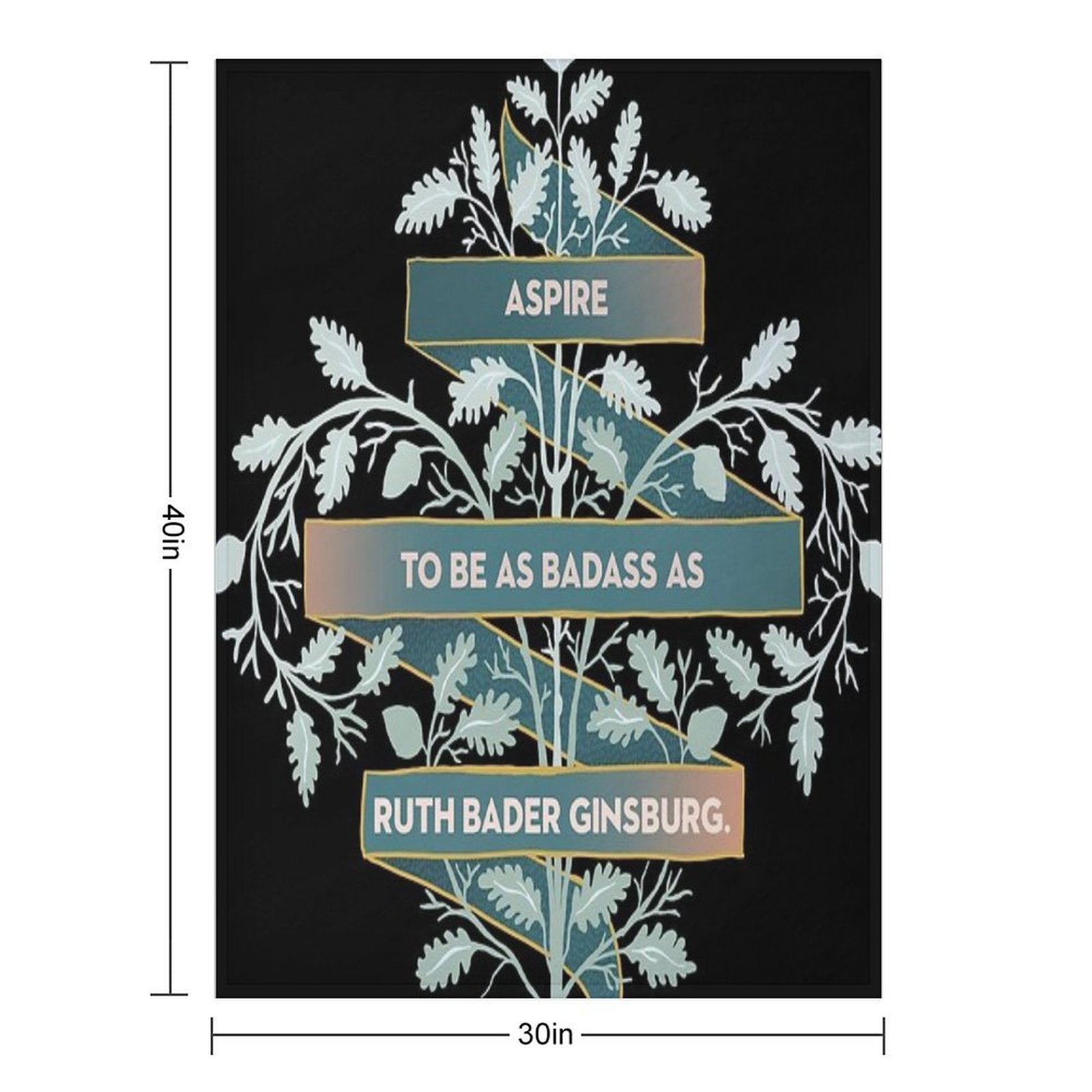 Aspire To Be As Badass As Ruth Bader Ginsburg Machine-washable Throw Blanket