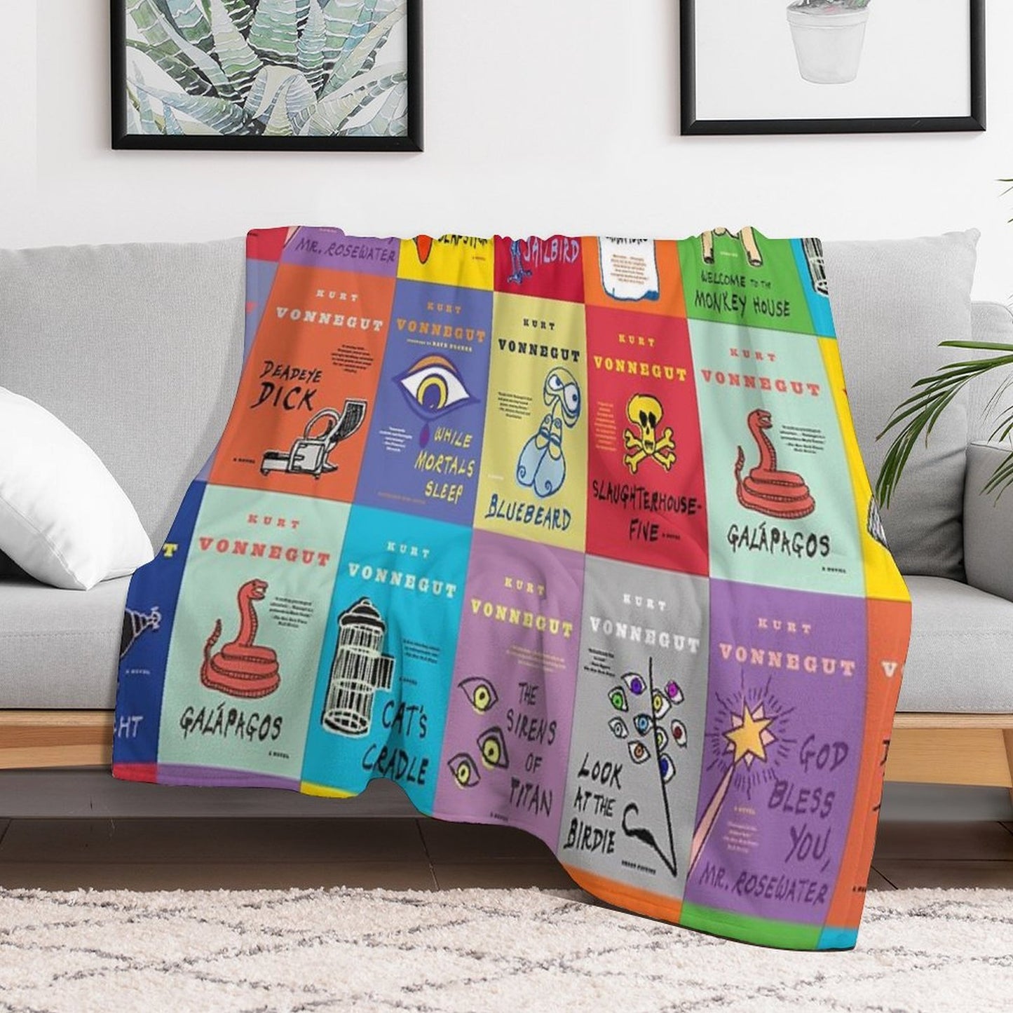 The Works of Kurt Vonnegut Travel-friendly Throw Blanket