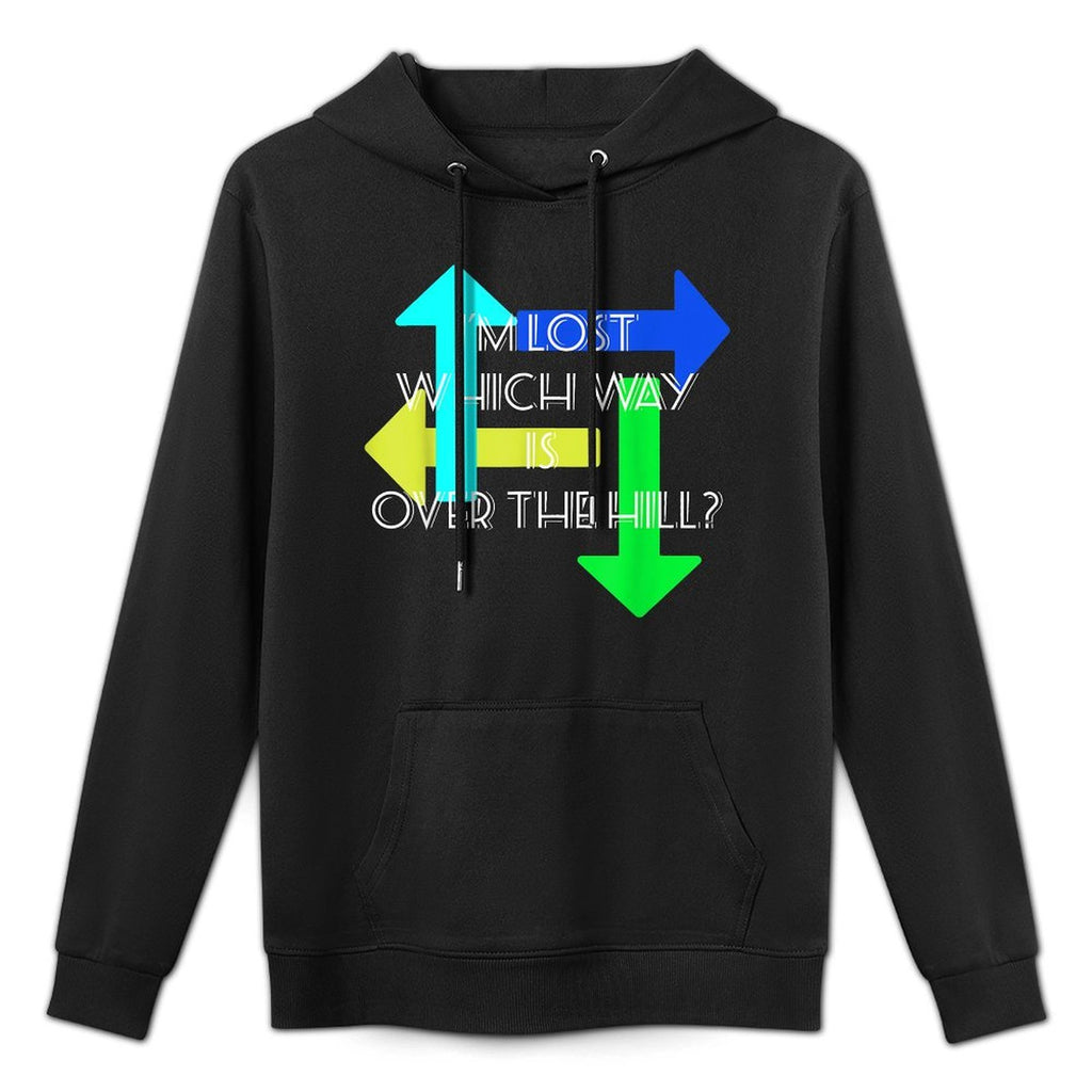 Which Way Is Over The Hill Shirt 40th Birthday Machine Washable Hoodie
