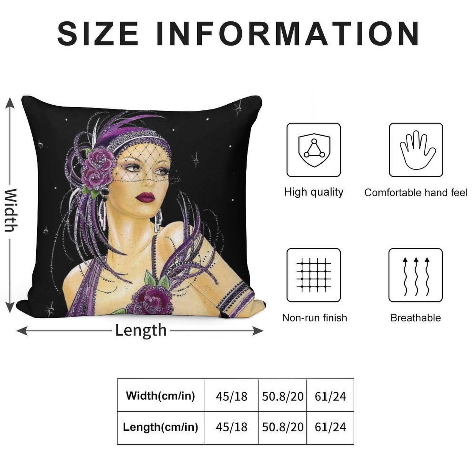FLAPPER  Vintage 1930 Art Deco Print Soft Durable Construction Throw Pillow
