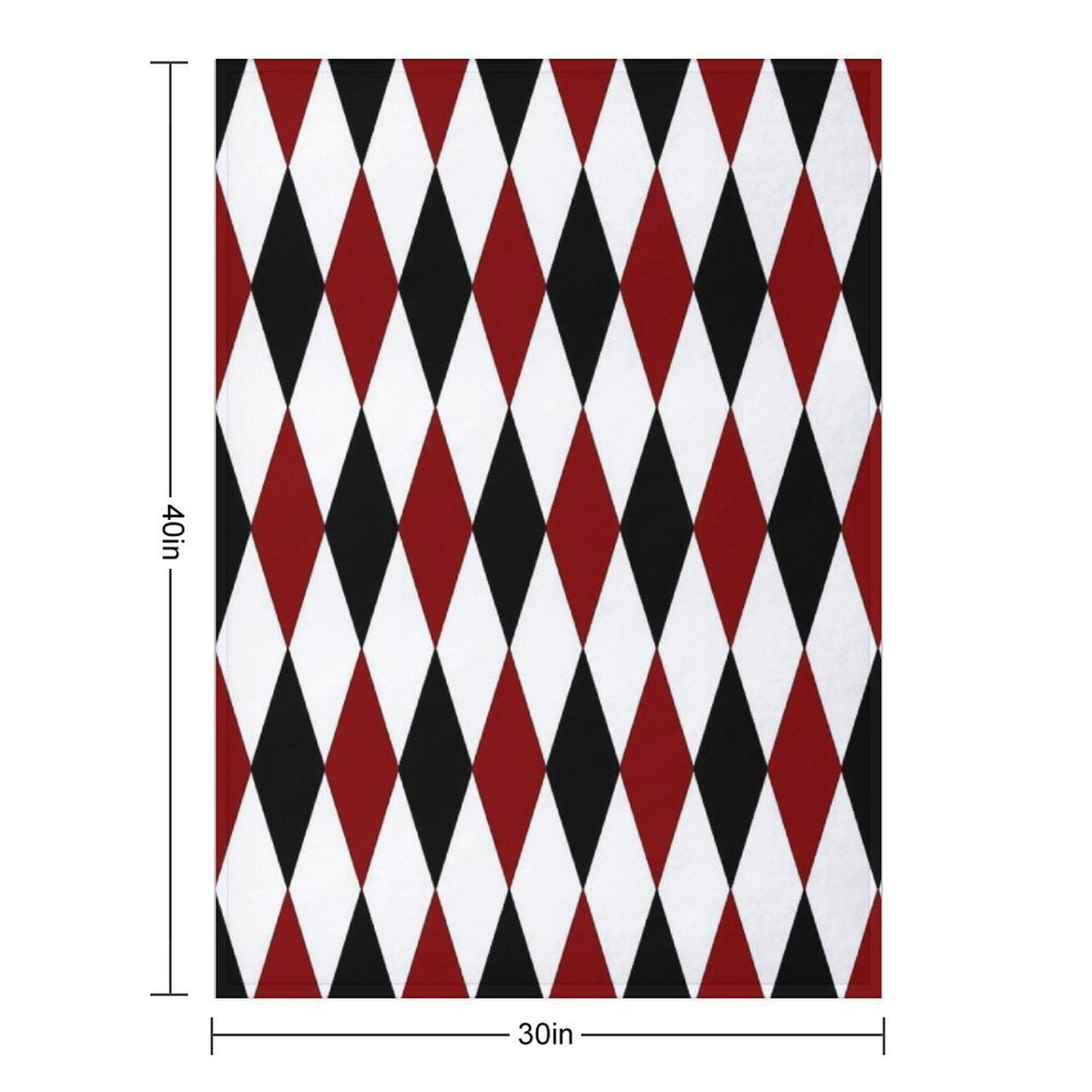 Black White Red Harlequin Compact Throw Blanket