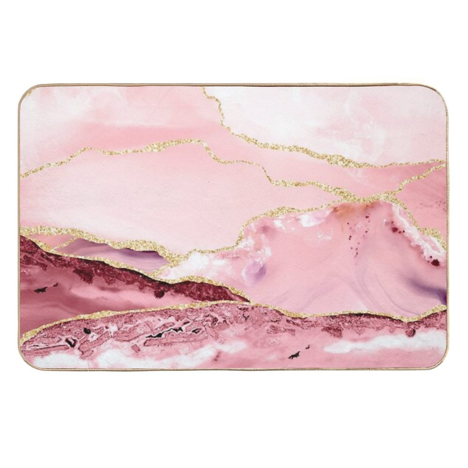 Beautiful Mermaid Faux Marble With Gold Glitter Veins  Toxin-Free Bath Mat