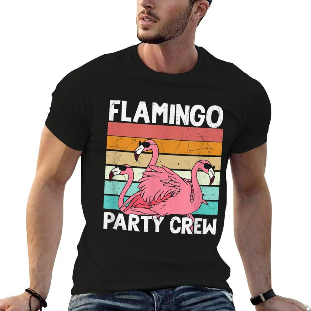 Flamingo Party Crew Funny Pink Flamingo Party  Oversized Silhouette T-Shirt