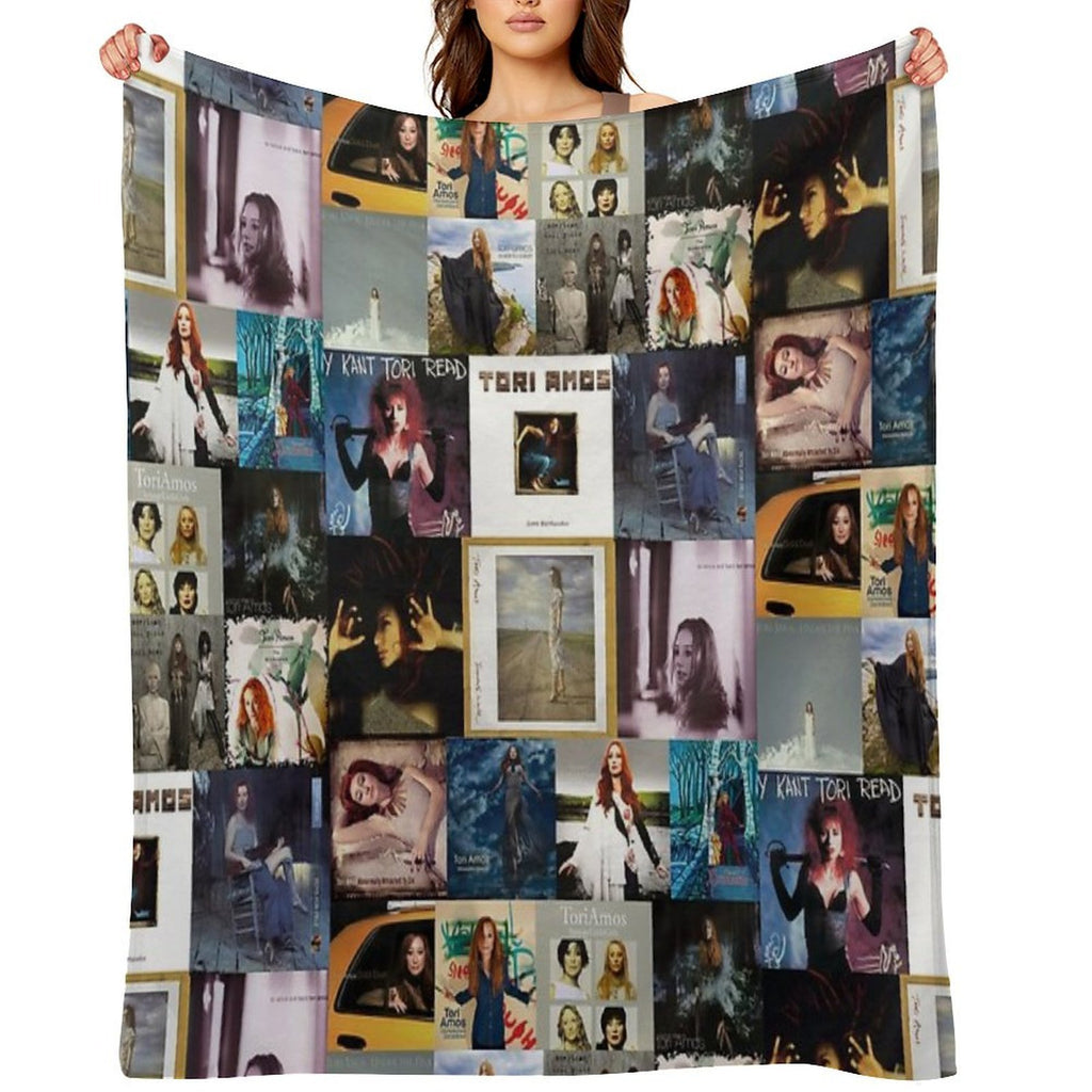 Tori Amos Album Records Collage Collection Print Gift-ready Throw Blanket