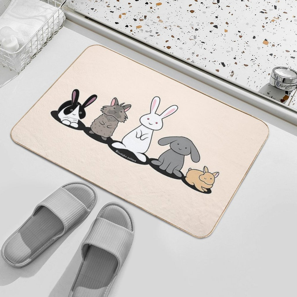 My Favorite Breed Is Rescued - Bunnies  Stain-Proof Bath Mat