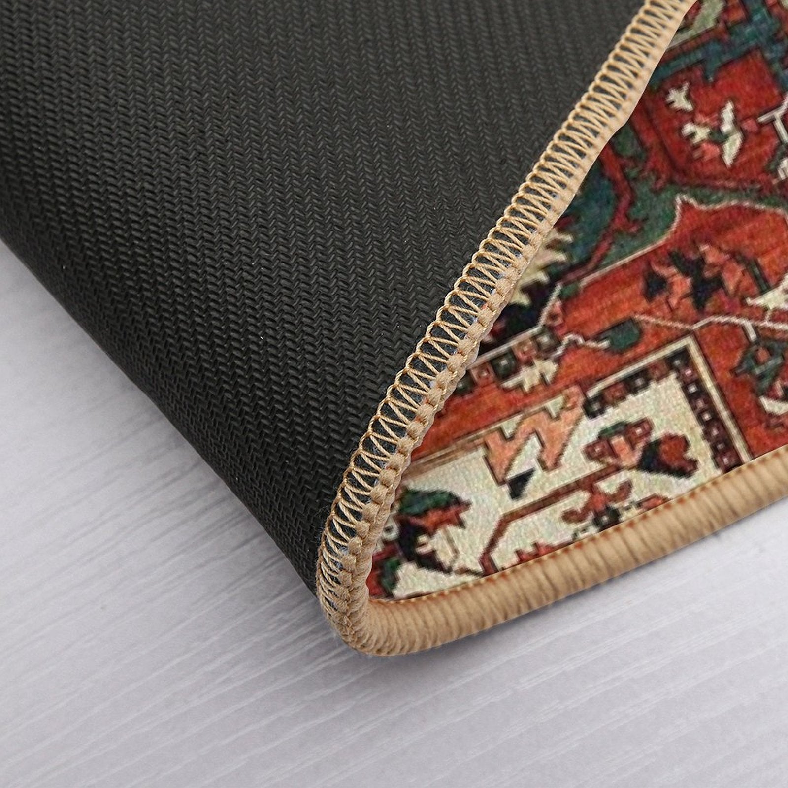 Antique Persian Heriz Rug Print Durable Bath Mat