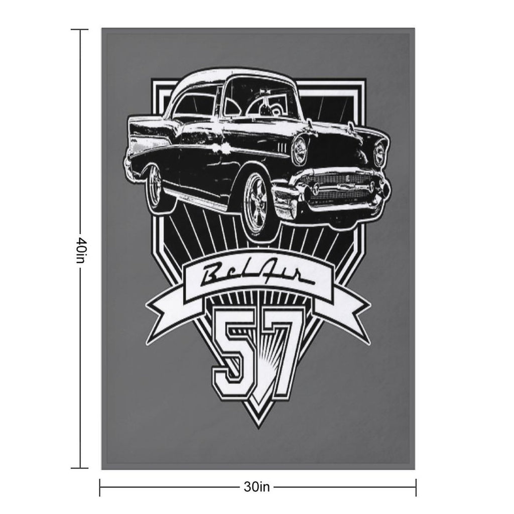 57 Chevy Belair Easy Care Throw Blanket