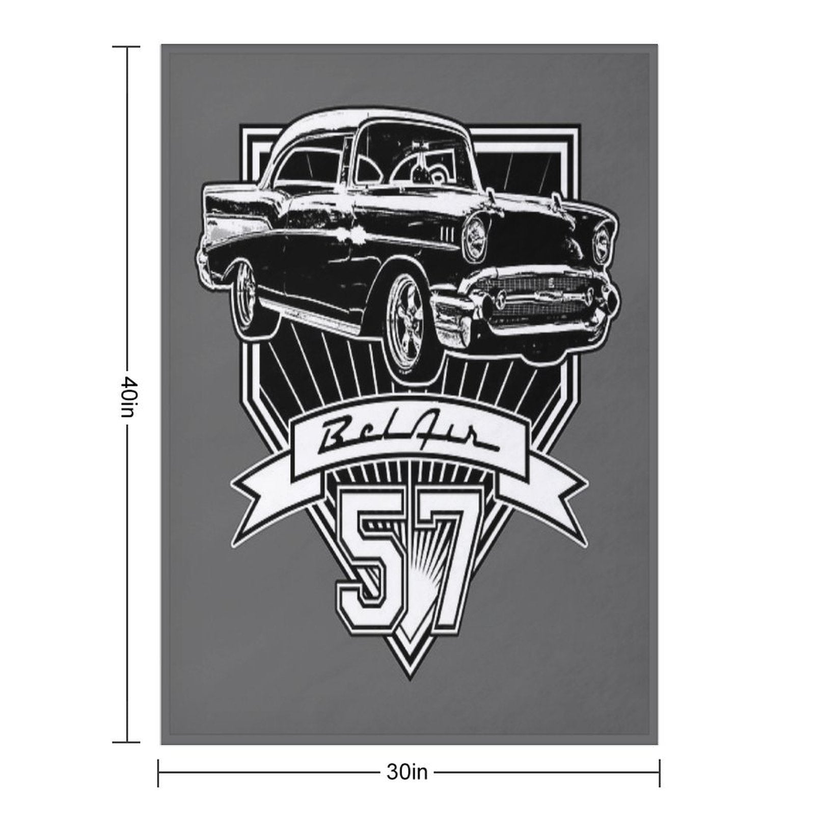 57 Chevy Belair Easy Care Throw Blanket