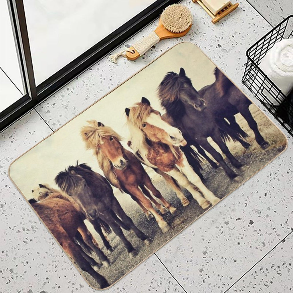Horses  Rapid-Drying Bath Mat