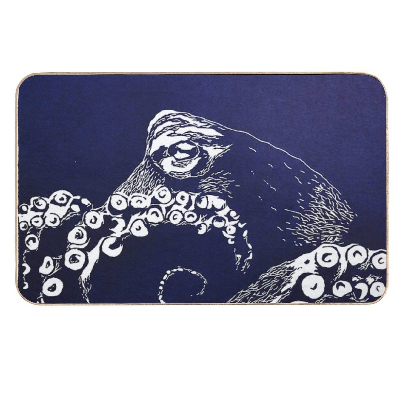 Blue Octopus  Anti-Trip Bath Mat
