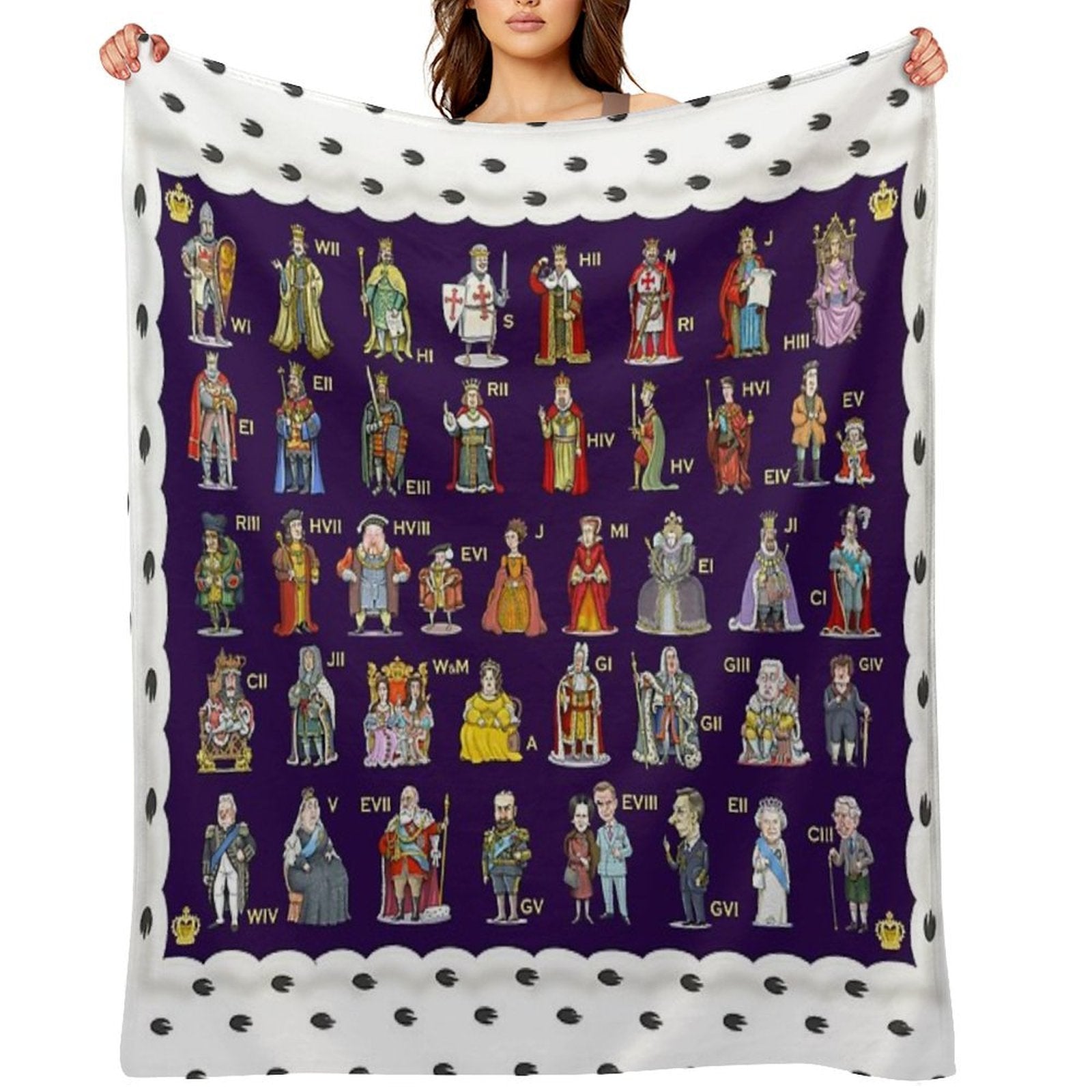 British Monarchs The Complete Set Eco-conscious Throw Blanket