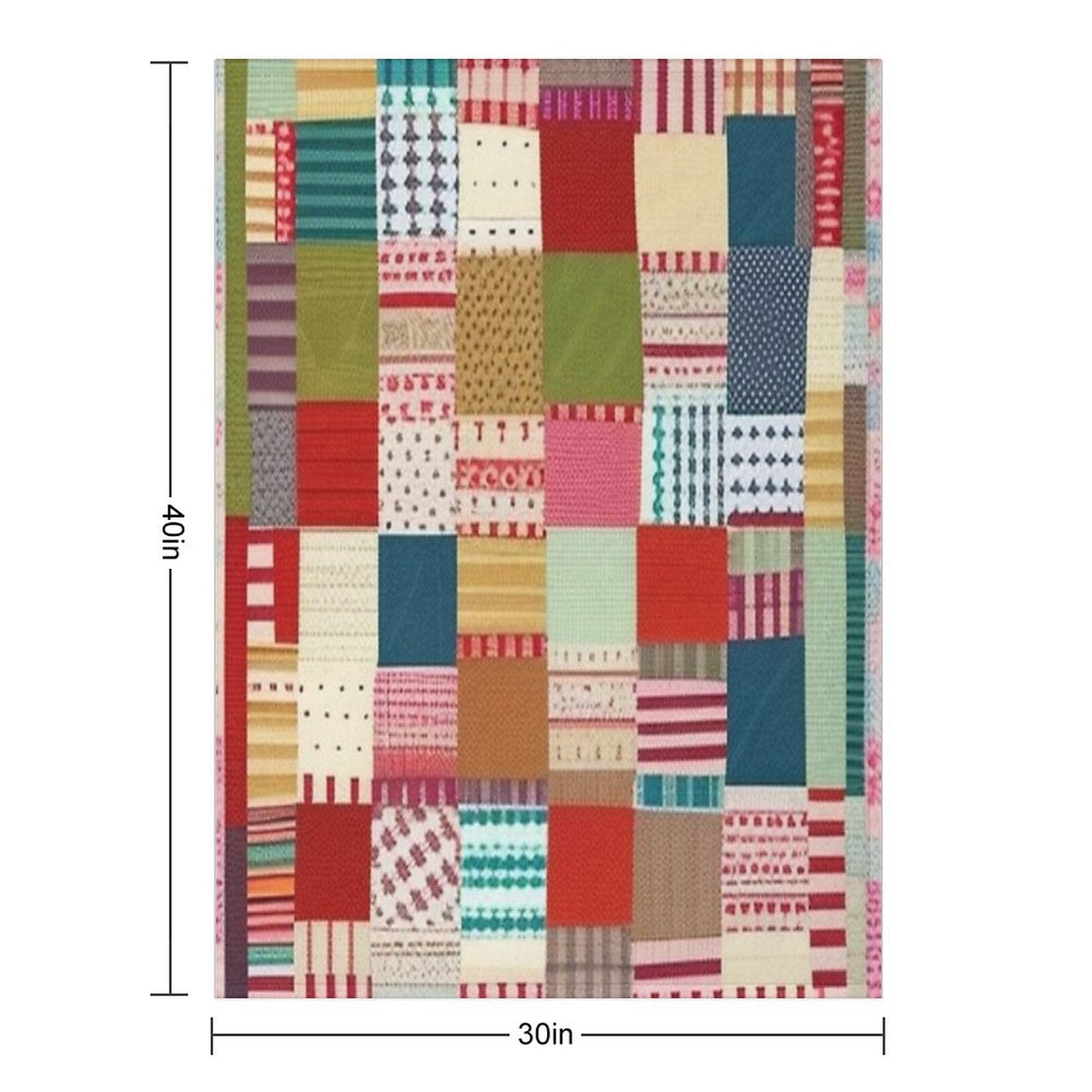 Burlap Patchwork Quilt Easy Care Throw Blanket