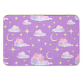 Purple Evening Sky with Moon, Stars And Clouds  Slip-Resistant Bath Mat