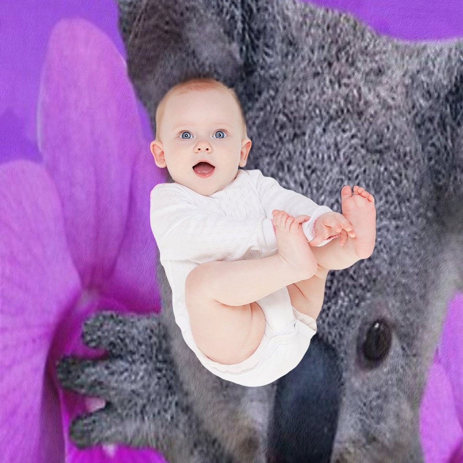 Koala And Orchids Gift-ready Throw Blanket