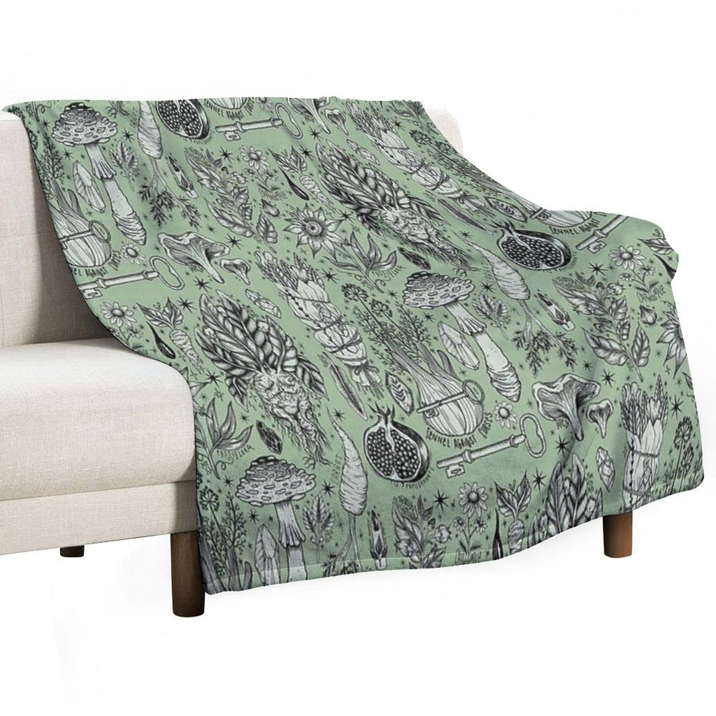 HERBARIUM Machine-washable Throw Blanket
