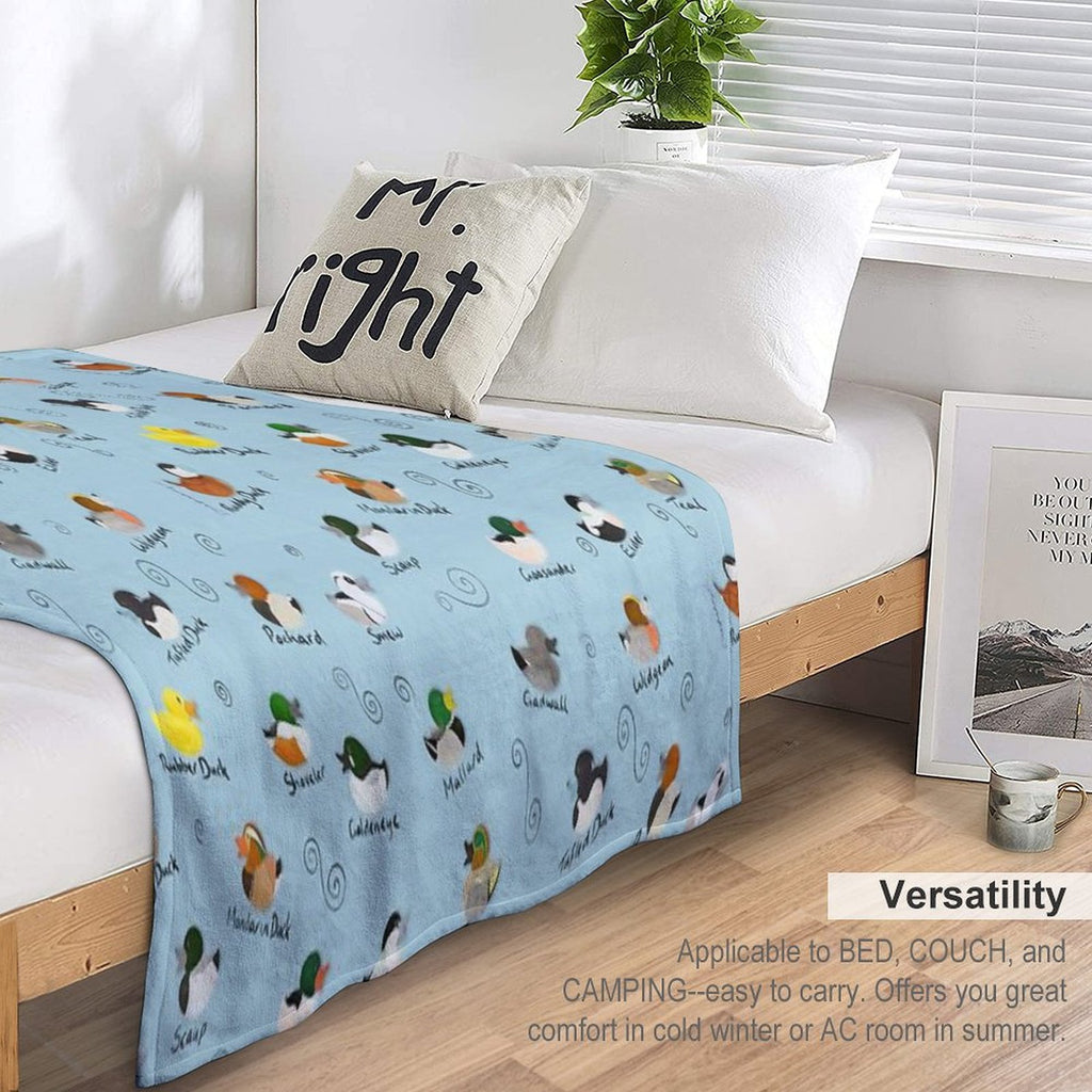 British Ducks Pattern Machine-washable Throw Blanket