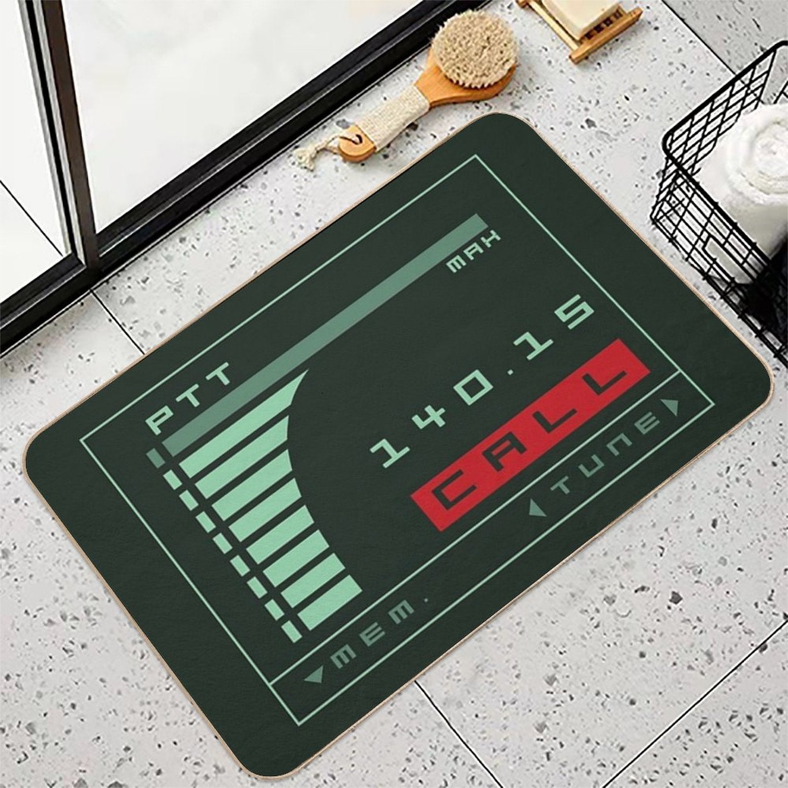 Metal Gear Solid Codec Screen - Inspired by Kojima's MGS  Repositionable Bath Mat