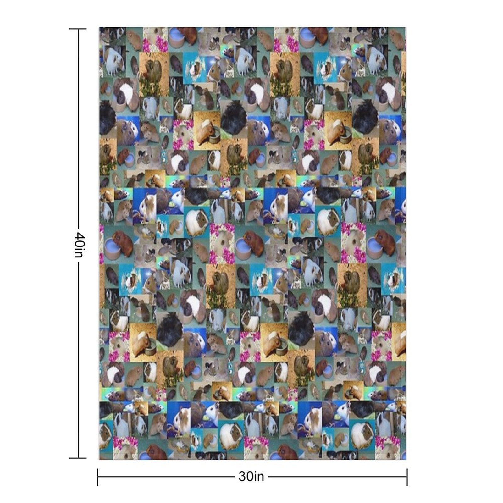 Happy Guinea Pigs Photo Collage Travel-friendly Throw Blanket