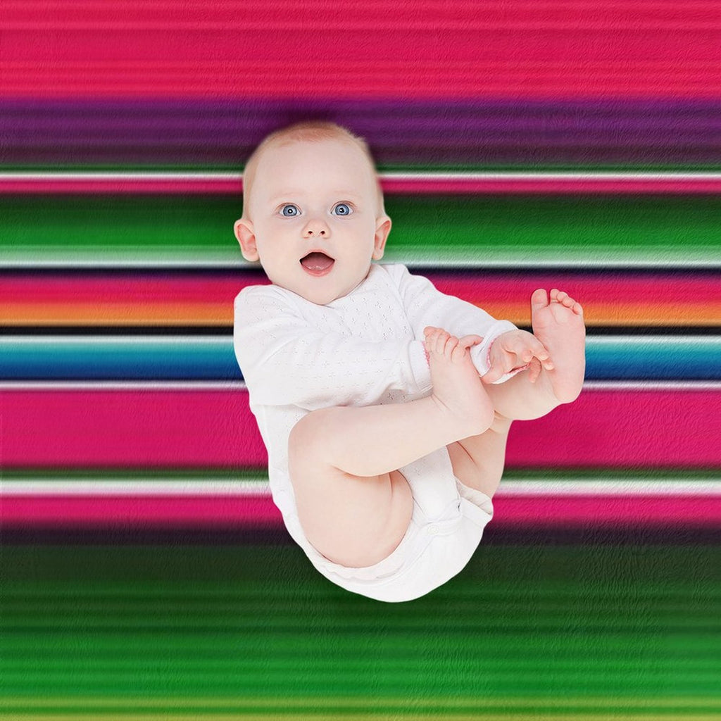 Mexican Blanket Striped Fiesta Serape Travel-friendly Throw Blanket