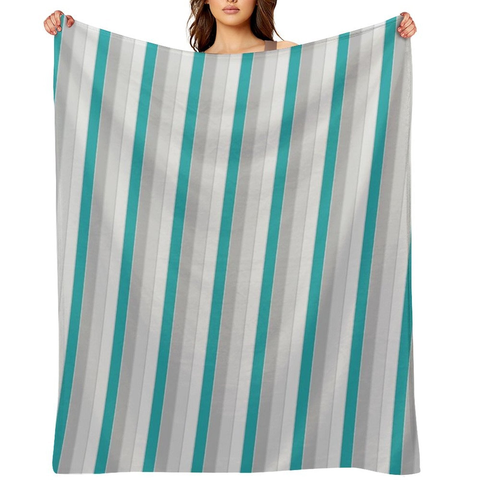 Multicolor Bright Diagonal Thick Stripe Lines Boundless Decor Multi-functional Throw Blanket