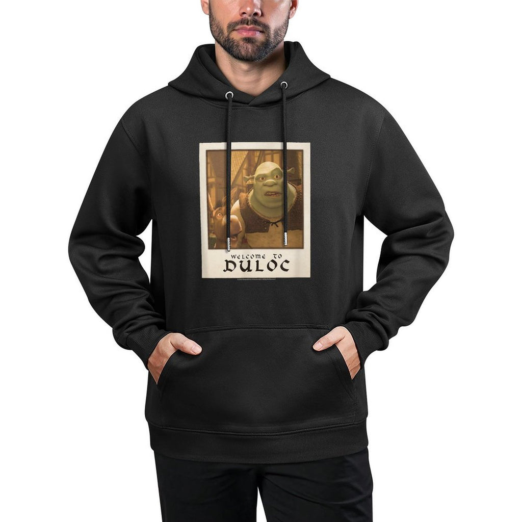 Shrek Welcome To Duloc Shrek And Donkey Polaroid Medium-Weight Fabric Hoodie