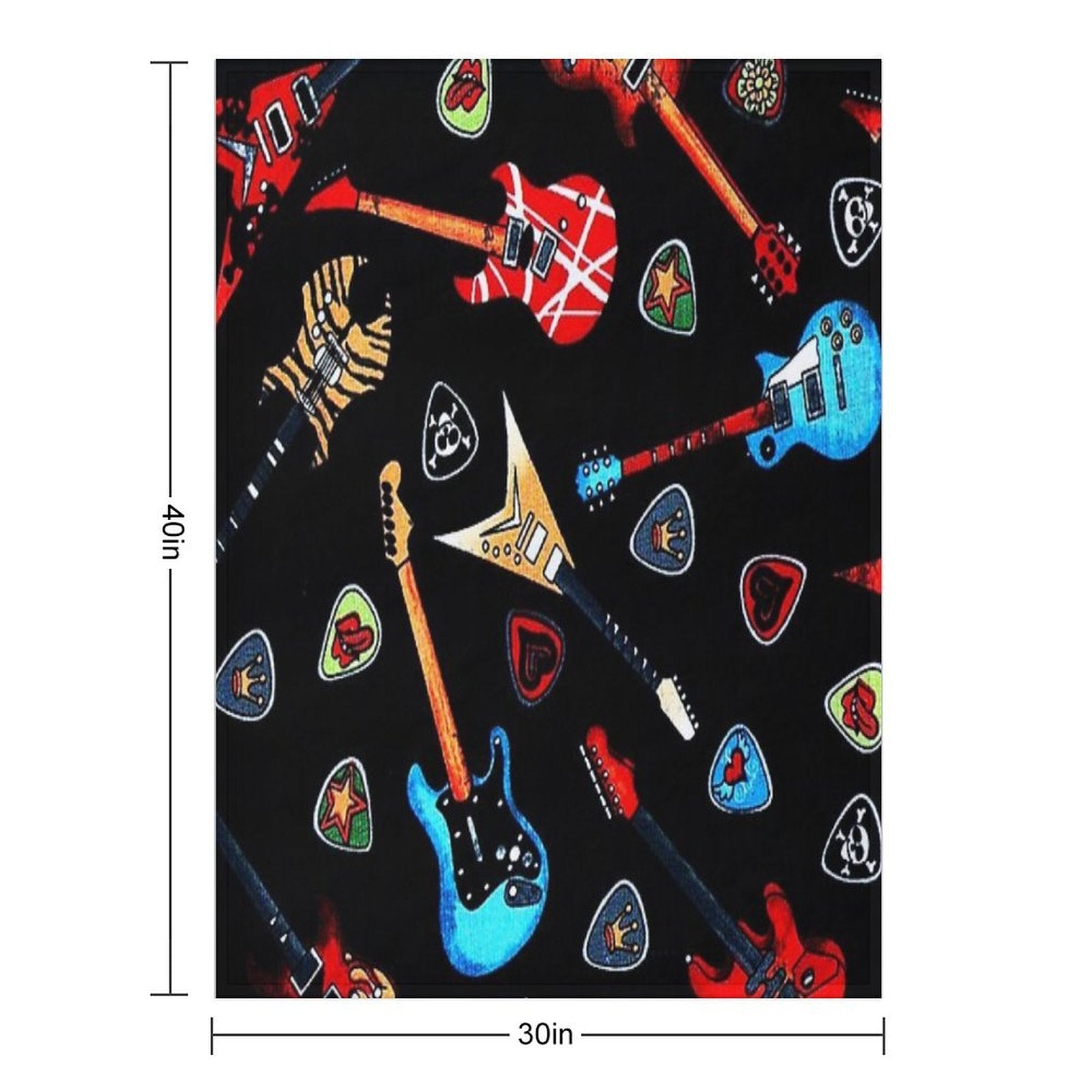 Electric Rock Guitars Velvety-soft Throw Blanket