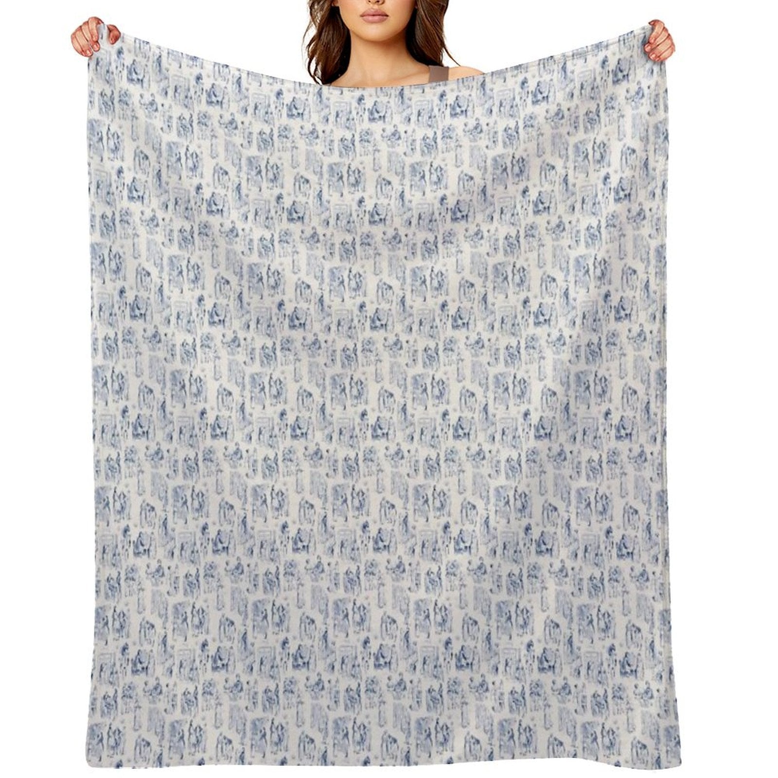 Pride And Prejudice Toile Compact Throw Blanket