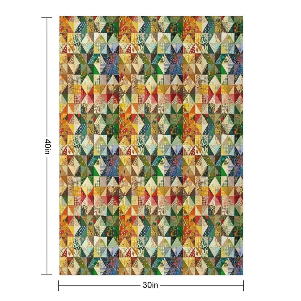Patchwork with Strainght Colors Design Velvety-soft Throw Blanket
