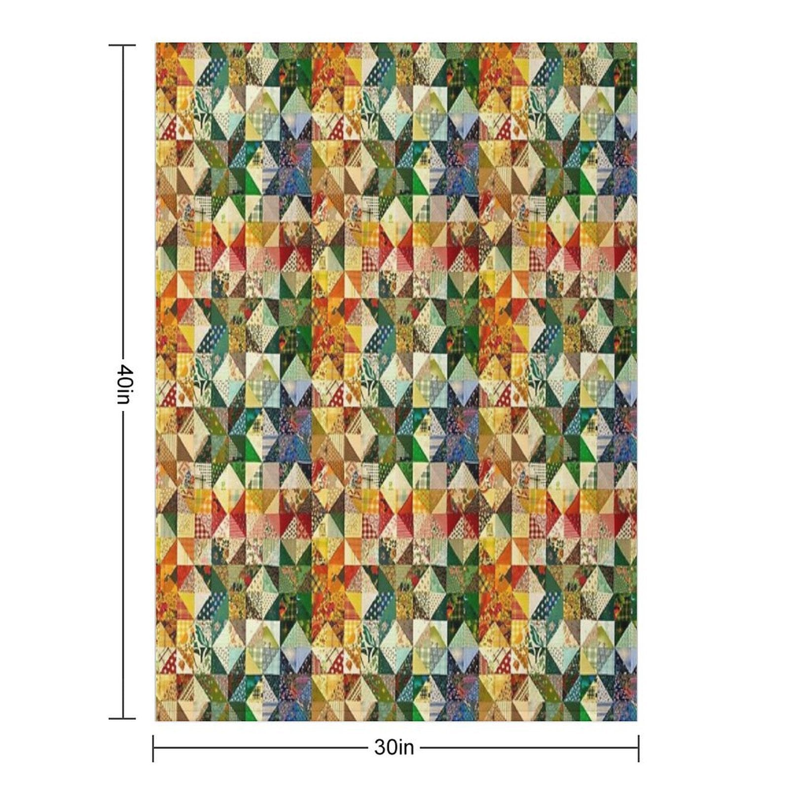 Patchwork with Strainght Colors Design Velvety-soft Throw Blanket