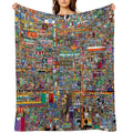 R Place Pixel Art Travel-friendly Throw Blanket