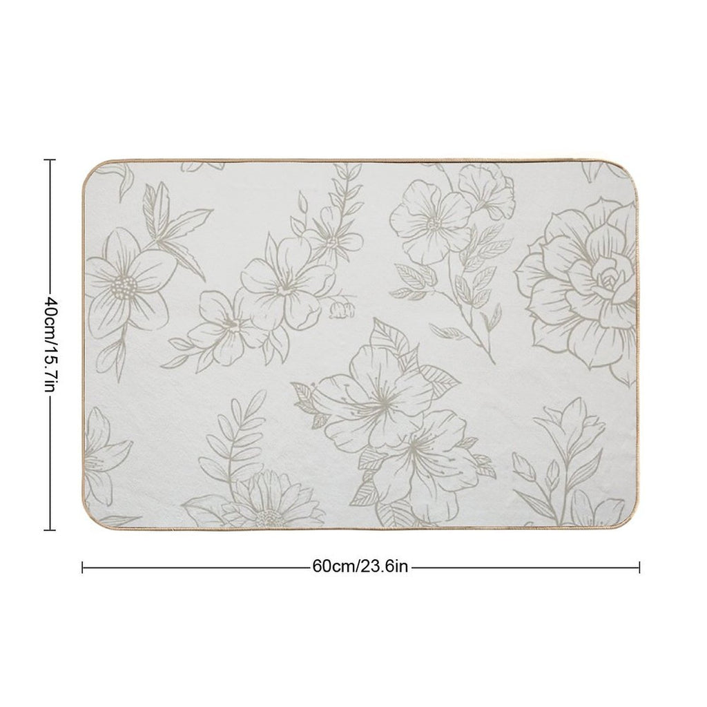 Vintage Floral Pattern  Stain-Proof Bath Mat