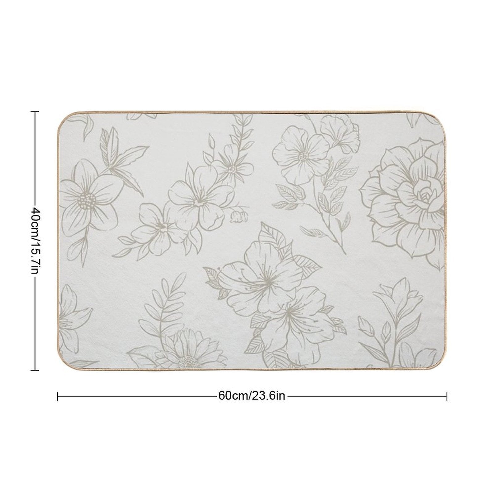 Vintage Floral Pattern  Stain-Proof Bath Mat