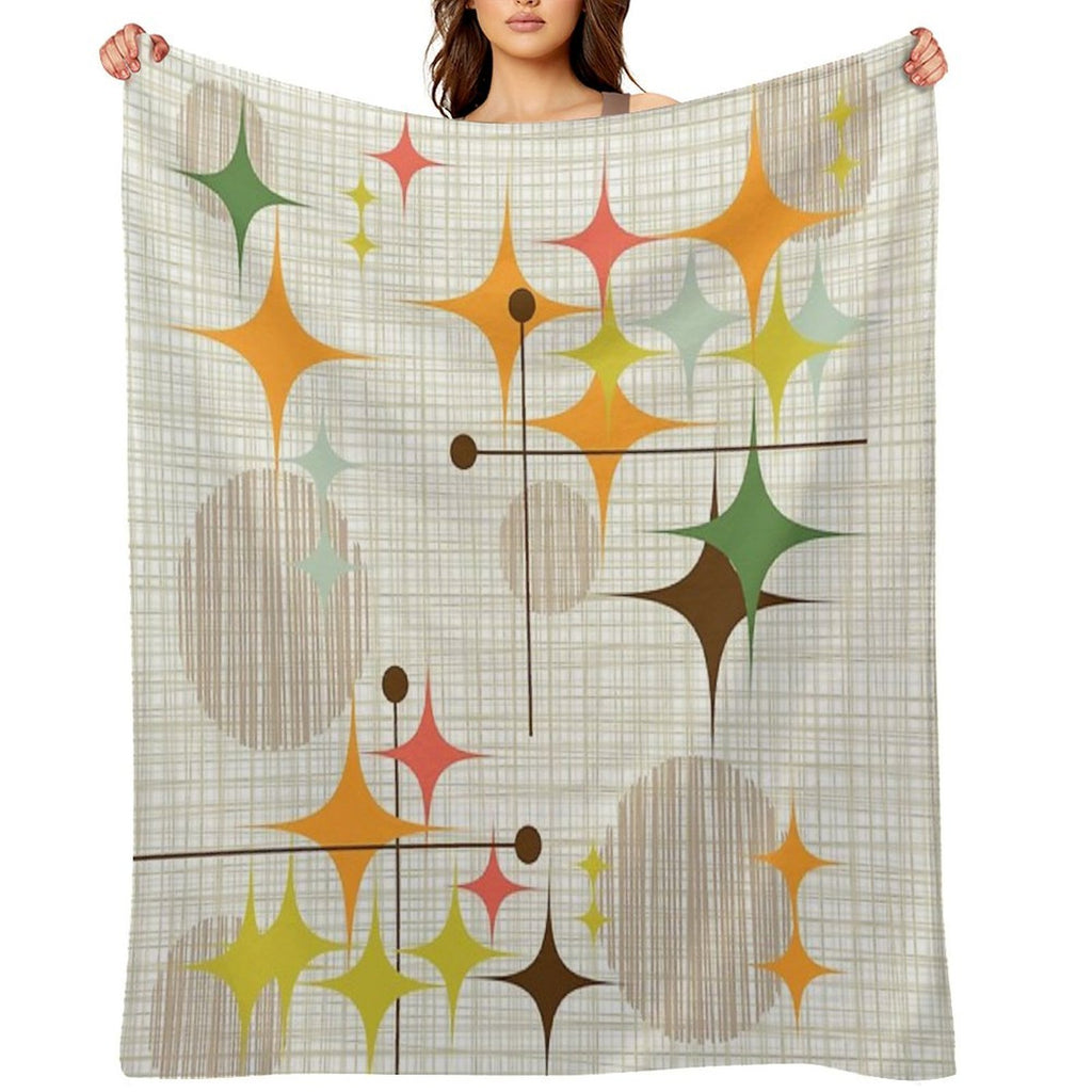 Eames Era Starbursts And Globes 3 (bkgrnd) Quick-dry Throw Blanket