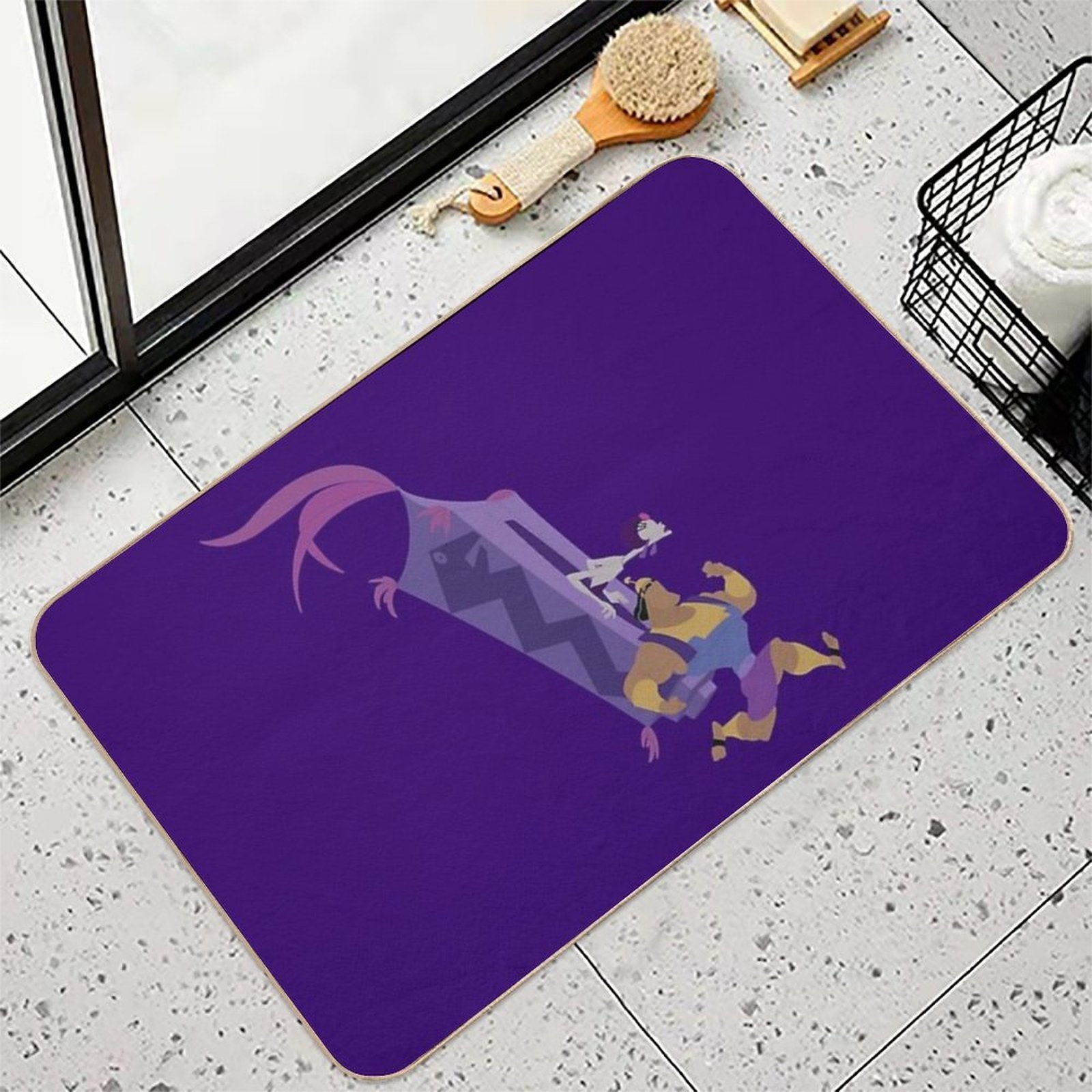 Minimalist Kronk And Yzma  Stain-Proof Bath Mat