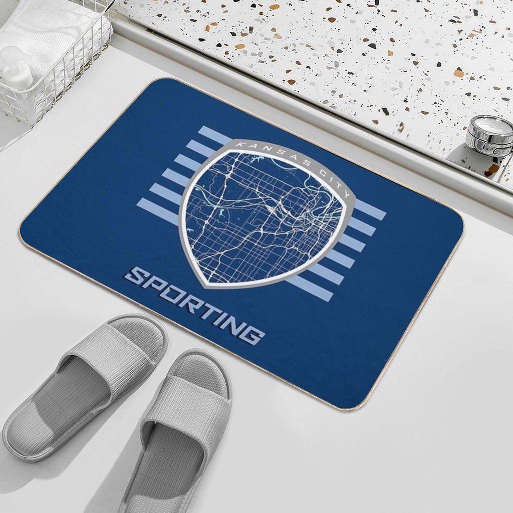 Kansas City Map in Sporting Colors  Anti-Trip Bath Mat
