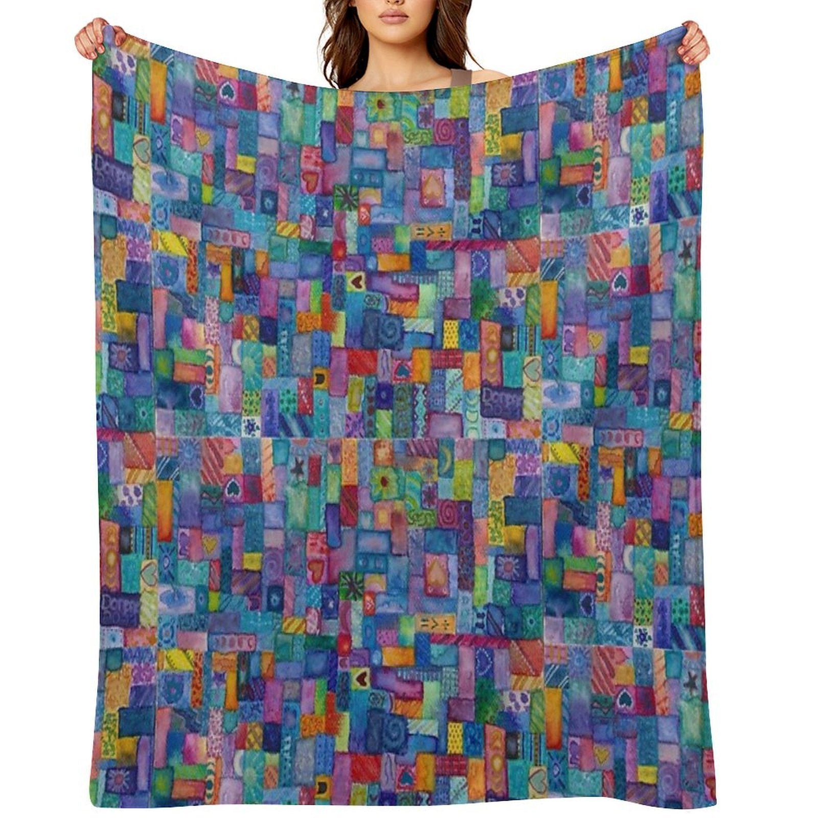 Happy Mosaic Shrink-resistant Throw Blanket