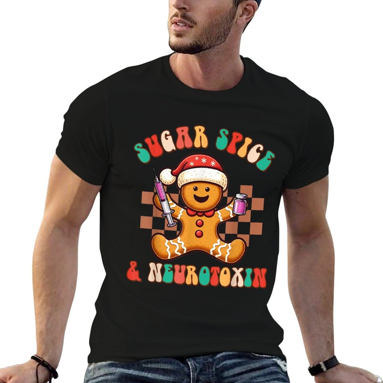 Christmas Botox Dealer Nurse Injector Sugar Spice  Neurotox  Moisture-wicking T-Shirt