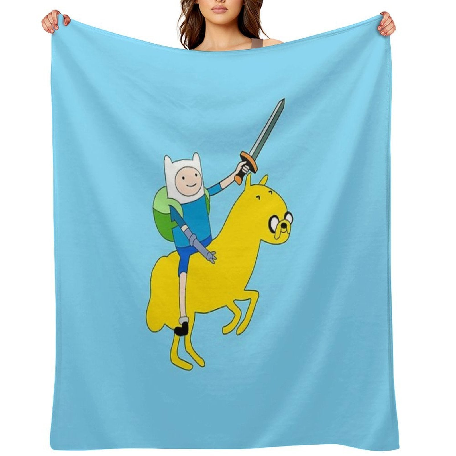 Adventure Time™ Finn And Jake The Knight And The Horse Travel-friendly Throw Blanket