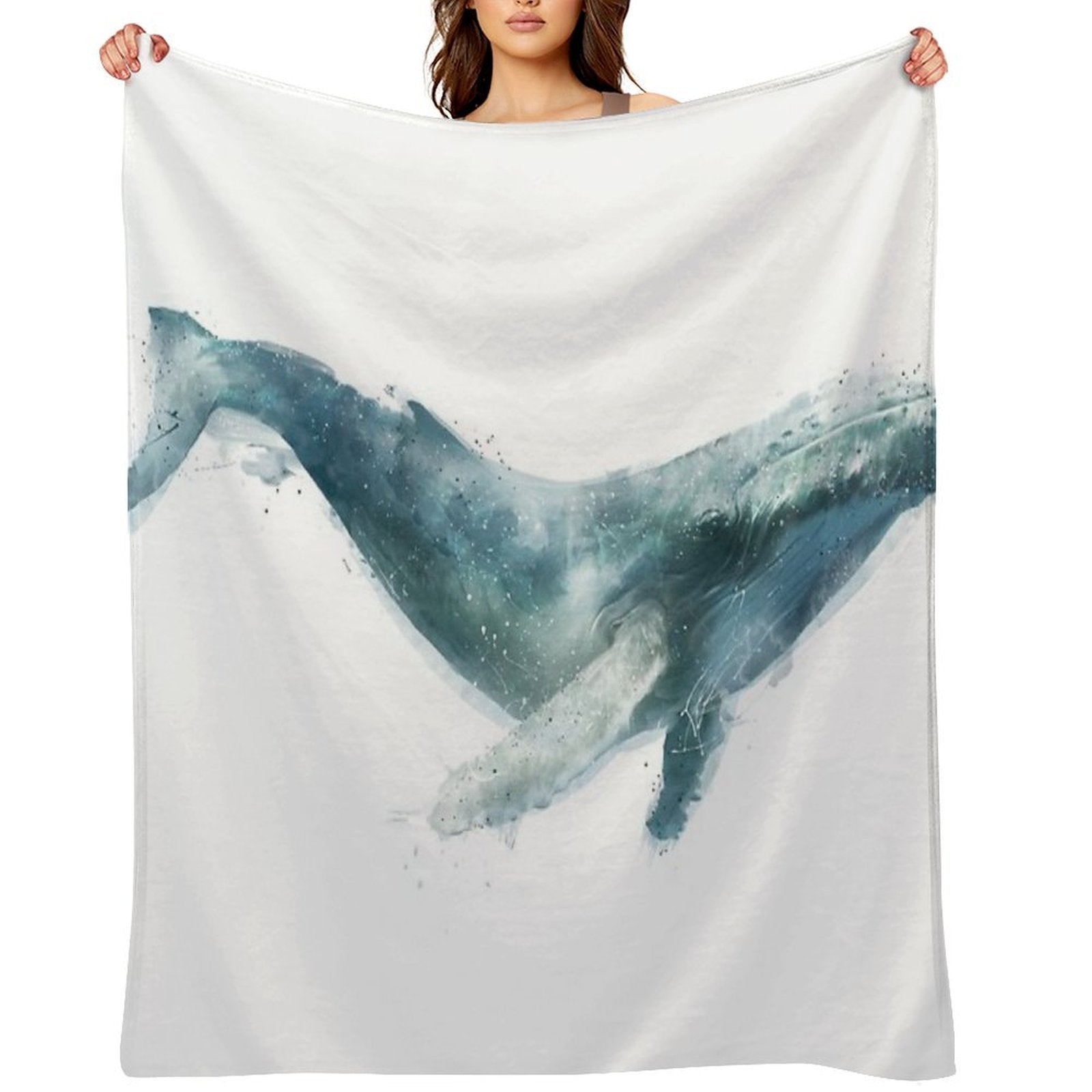 Humpback Whale Wrinkle-free Throw Blanket