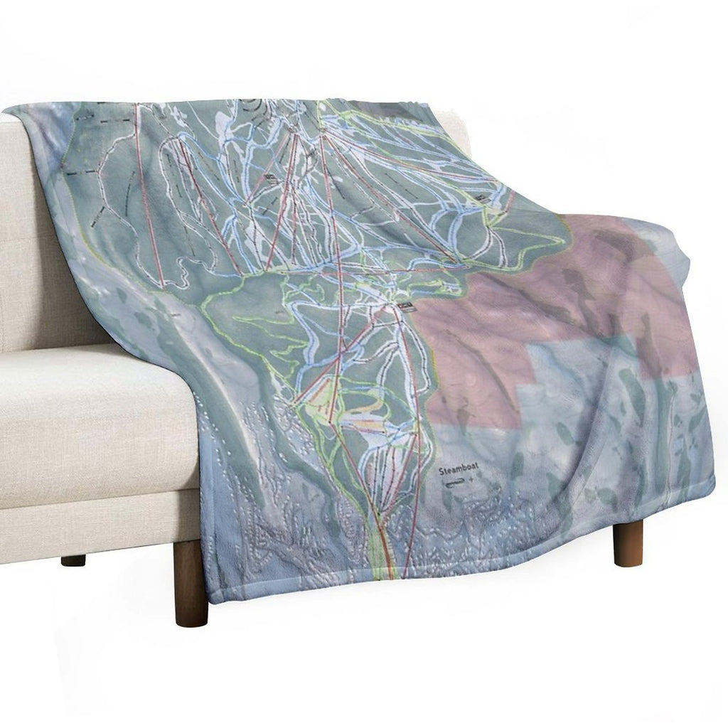 Steamboat Resort Trail Map Easy Care Throw Blanket