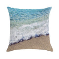 Ocean Blue Shore Waves Soft Reinforced Edging Throw Pillow