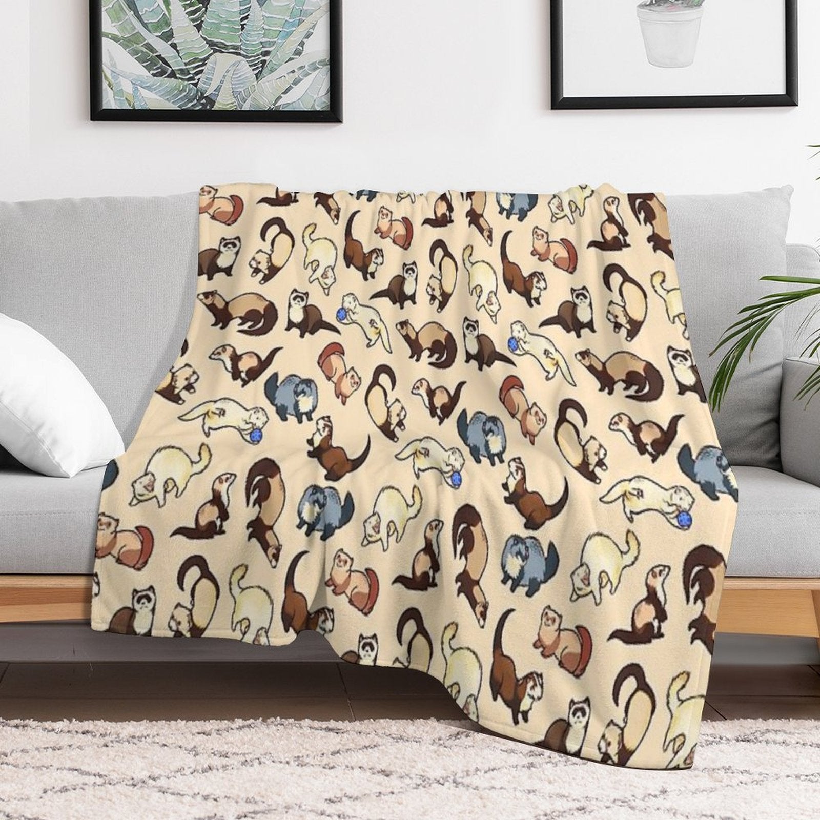 Cat Snakes Wrinkle-free Throw Blanket