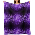 Purple Glow Music Notes Travel-friendly Throw Blanket