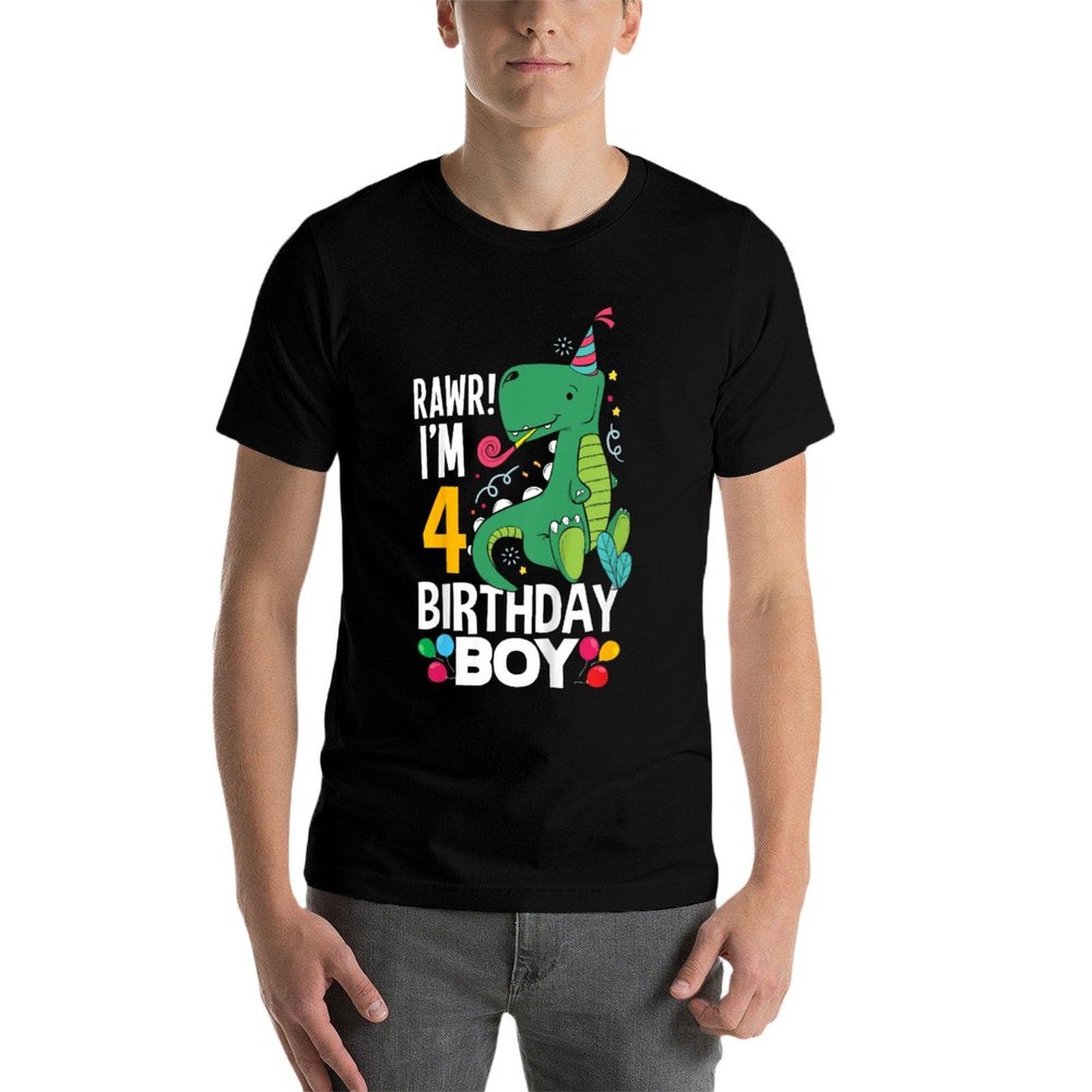 Kids 4th Birthday Boys 4 Year Old Birthday Boy T Rex Dinosaur  Affordable Price T-Shirt