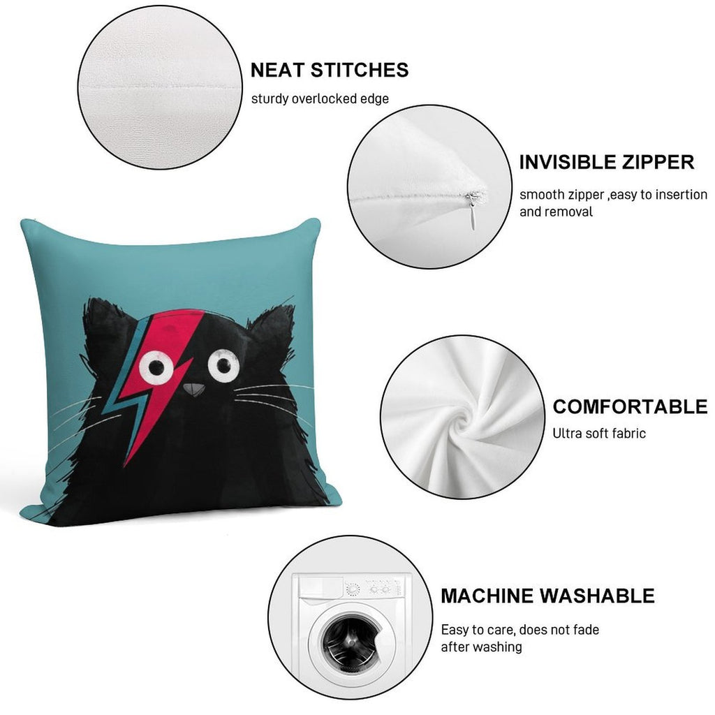 Cat Bowie Soft Easy Maintenance Throw Pillow
