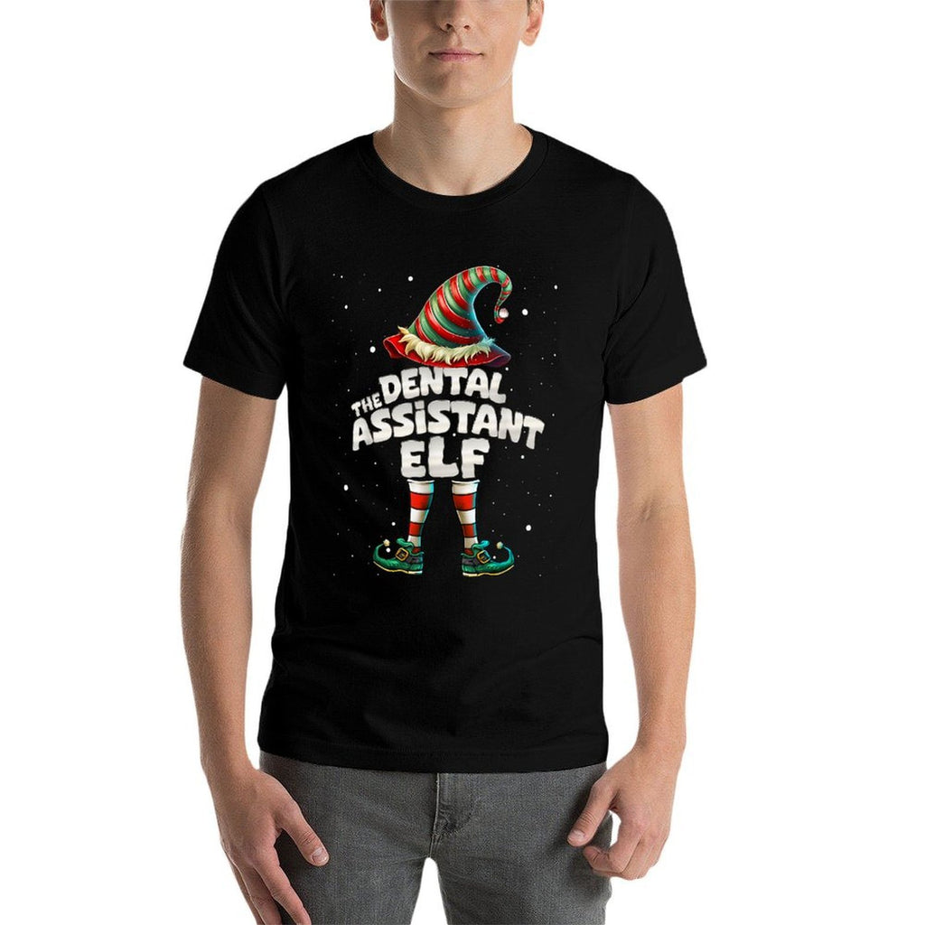 The Dental Assistant Elf Family Matching Group Christmas  Cotton T-Shirt