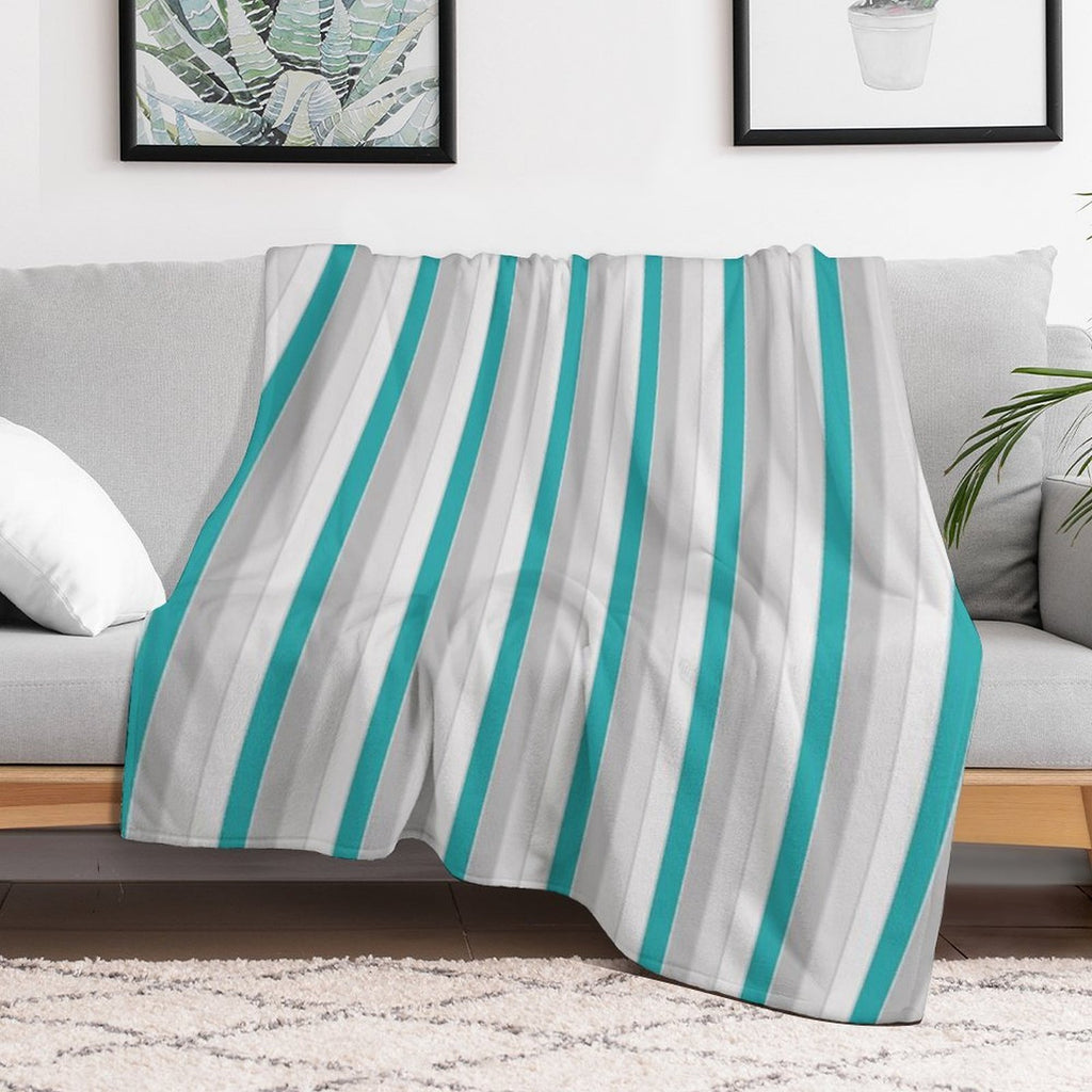 Multicolor Bright Diagonal Thick Stripe Lines Boundless Decor Multi-functional Throw Blanket