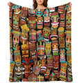 Tiki Pattern Anti-pilling Throw Blanket