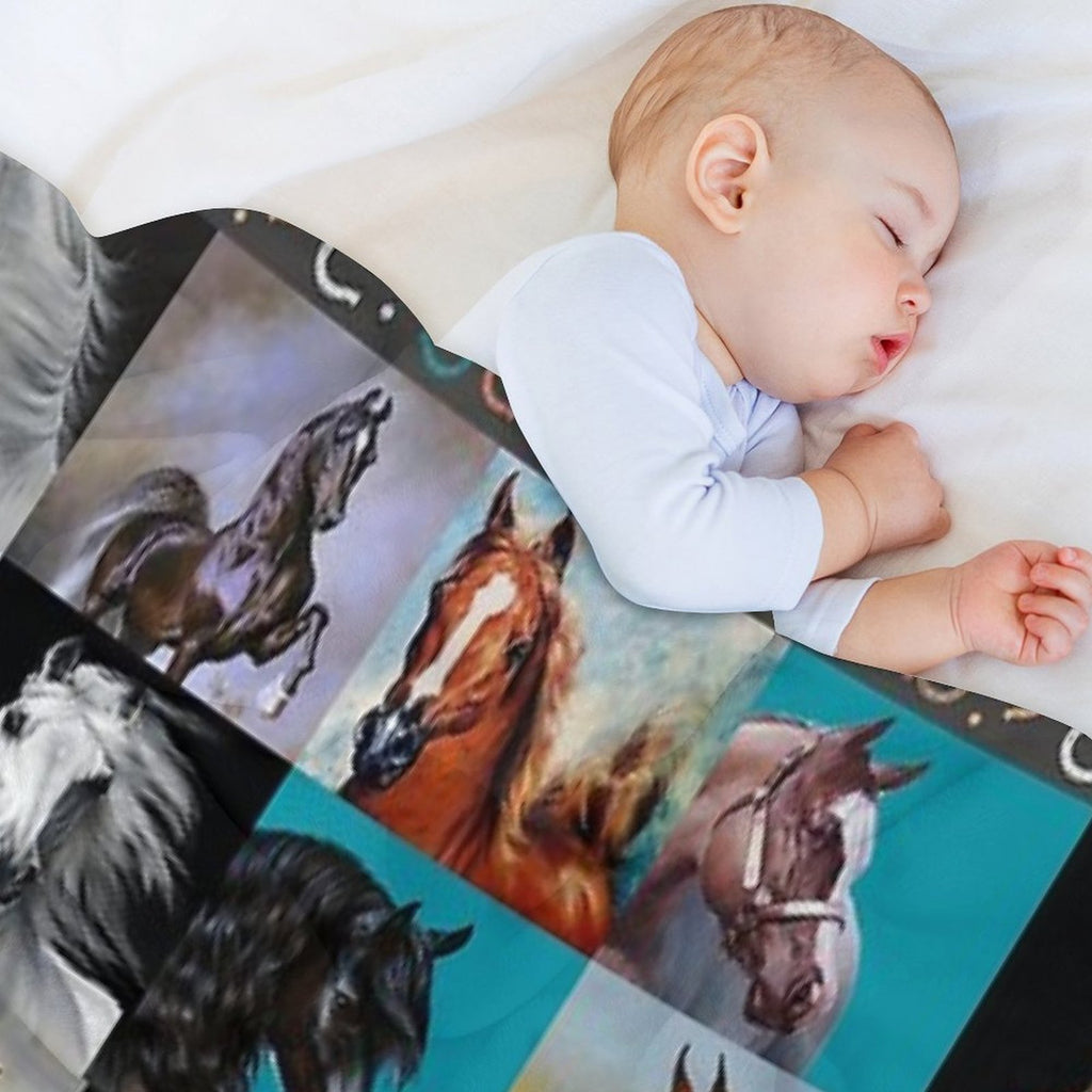 Horse Blanket Plush Throw Blanket