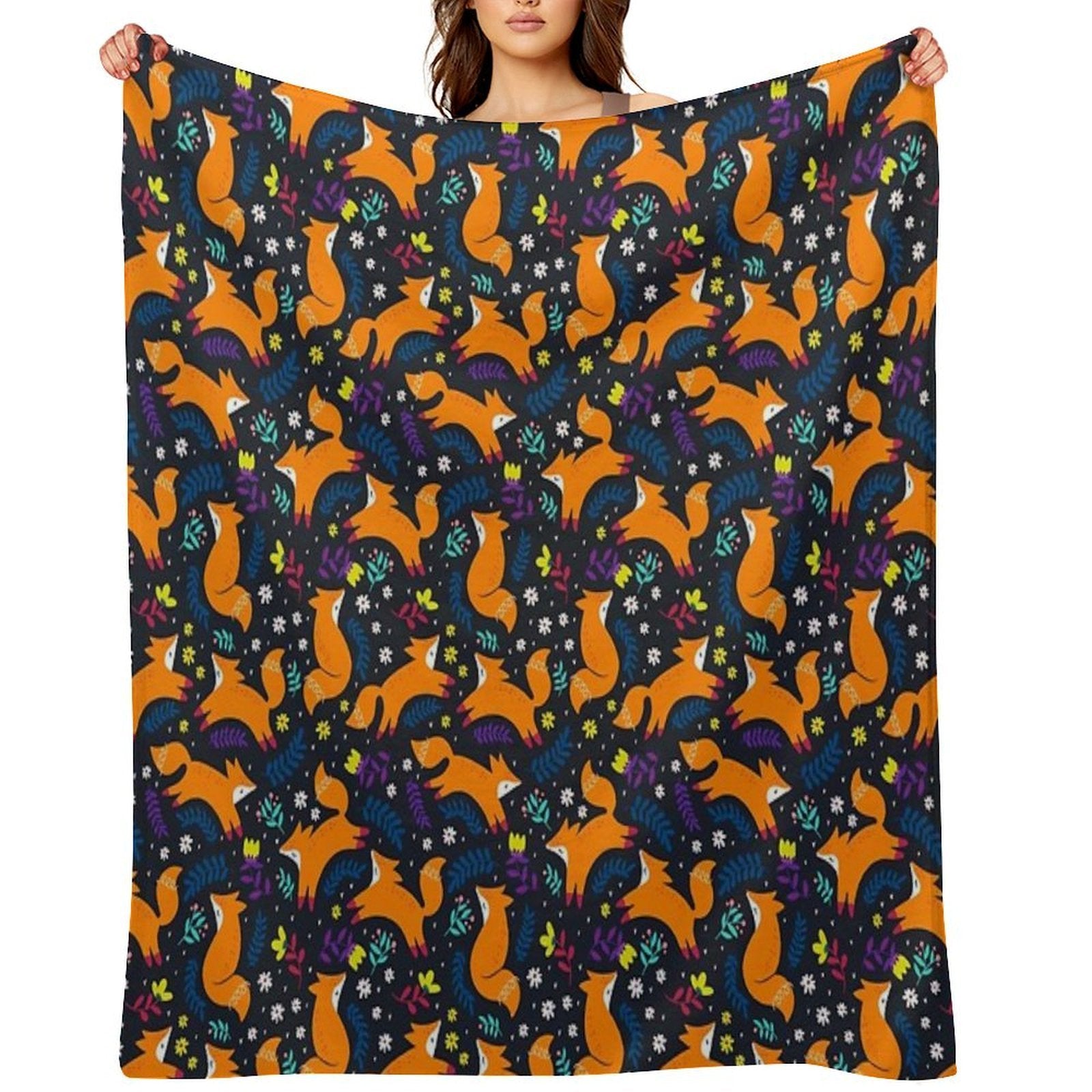 Frolicking Foxes Versatility Throw Blanket